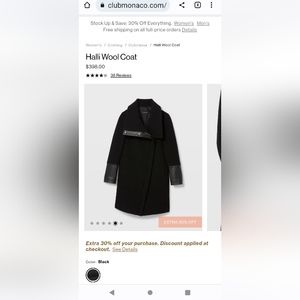 Club Monaco Halli Coat women's large New